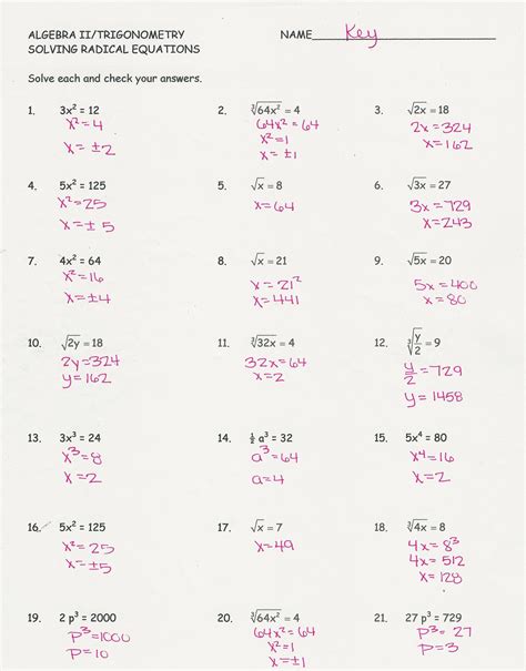 Solve each System of Equations by the method of your choice. . Radical functions multiple choice test